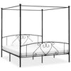 vidaXL Cadre de lit sans matelas avec baldaquin noir 200x200 cm m&eacute;tal