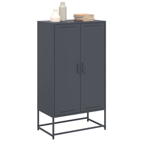 vidaXL Buffet haut anthracite 68,5x38,5x123,5 cm acier
