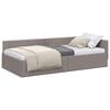 vidaXL Cadre de lit d'angle Taupe 100 cm x 200 cm tissu