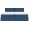 VidaXL Cadre de lit ottoman avec matelas bleu 160x200 cm tissu
