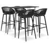 vidaXL Ensemble de bar 5 pcs Noir