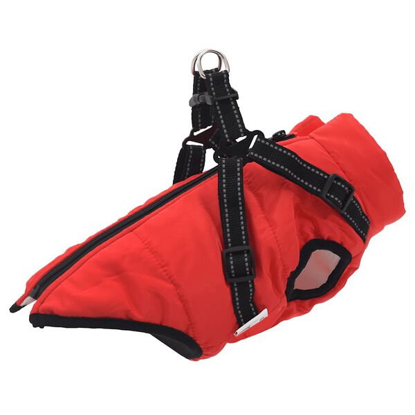 vidaXL Manteau pour chiens avec harnais imperm&eacute;able r&eacute;fl&eacute;chissant L24