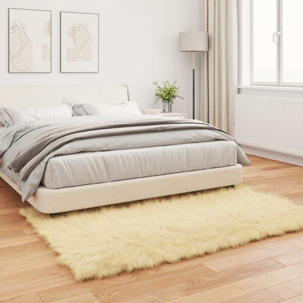 vidaXL Tapis en fausse Tafalla Crème 160 x 230 cm Polyester