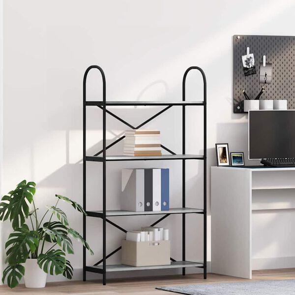 vidaXL &Eacute;tag&egrave;re Gris Sonoma 80 x 30 x 146 cm Bois d'ing&eacute;nierie