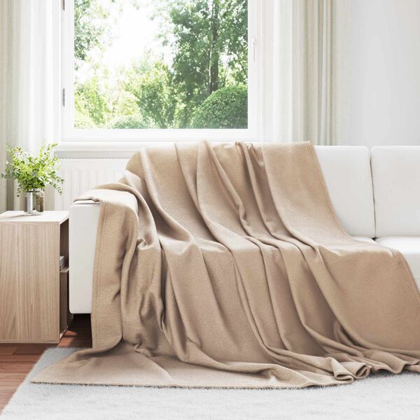 vidaXL Couvertures &agrave; jeter 6 pcs Camel 270 x 240 cm Toison