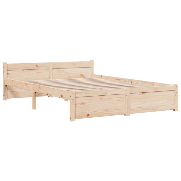 vidaXL Cadre de lit sans matelas bois massif 140x200 cm