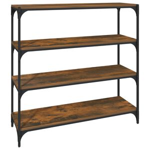 vidaXL Biblioth&egrave;que Ch&ecirc;ne fum&eacute; 100x33x100cm Bois d'ing&eacute;nierie et acier