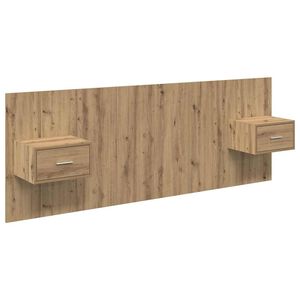 vidaXL T&ecirc;te de lit avec armoire 3 pc Ch&ecirc;ne artisanal Bois d'ing&eacute;nierie