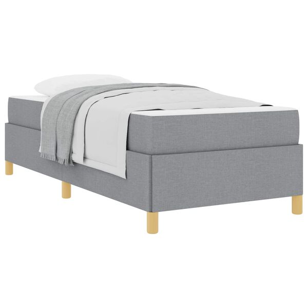 vidaXL Cadre de lit avec matelas Gris clair 90 x 190 cm tissu
