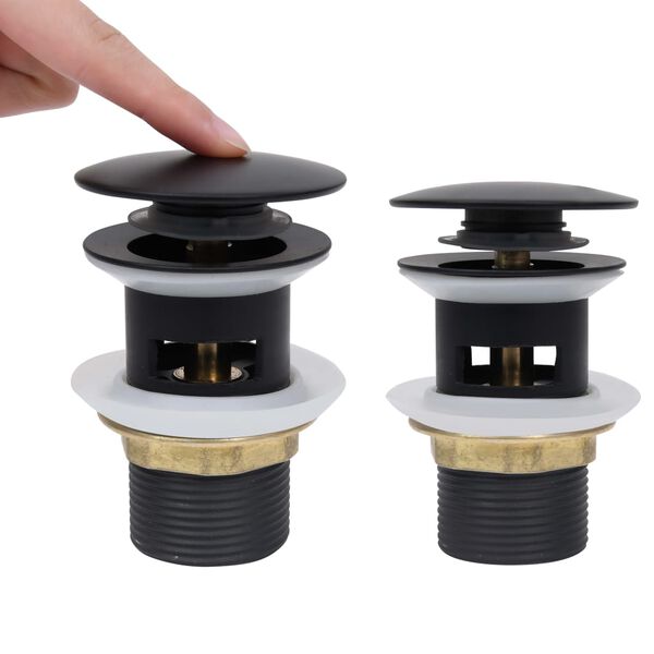 vidaXL Drain &agrave; poussoir avec d&eacute;bordement Noir 6,4x6,4x9,1 cm