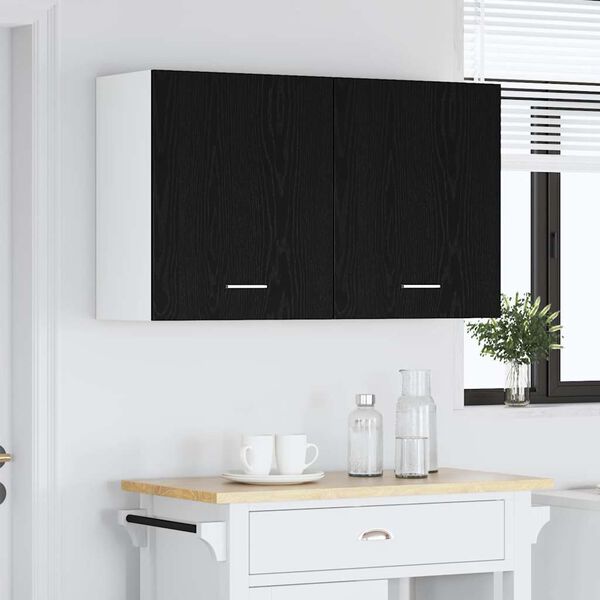vidaXL Armoire suspendue Lyon 2 pcs Chêne noir 50 x 31 x 60 cm