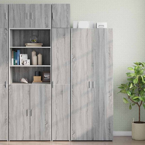 vidaXL Armoire de rangement mince sonoma gris 30x42,5x225 cm
