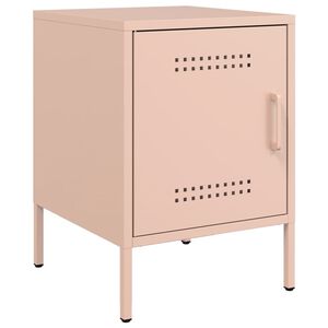 vidaXL Table de chevet rose 36x39x50,5 cm acier