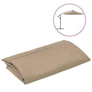 vidaXL Toile de Rechange pour Parasol Taupe 300 cm