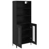 vidaXL Haut Armoire Ch&ecirc;ne noir 69,5 x 34 x 180 cm Bois d'ing&eacute;nierie