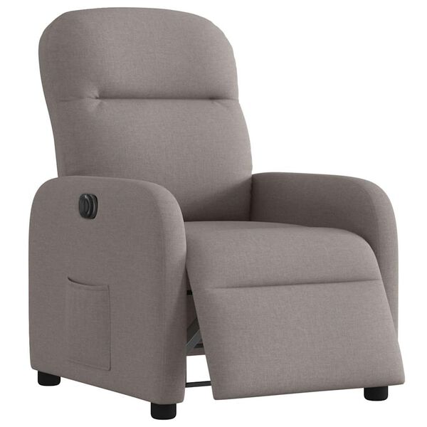 vidaXL Fauteuil inclinable &eacute;lectrique Taupe Tissu