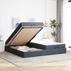 vidaXL Cadre de lit avec matelas avec matelas 2 pcs Gris Fonc&eacute; Velours