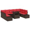 vidaXL Ensemble de canap&eacute; de jardin 10 pc Marron polyrotin