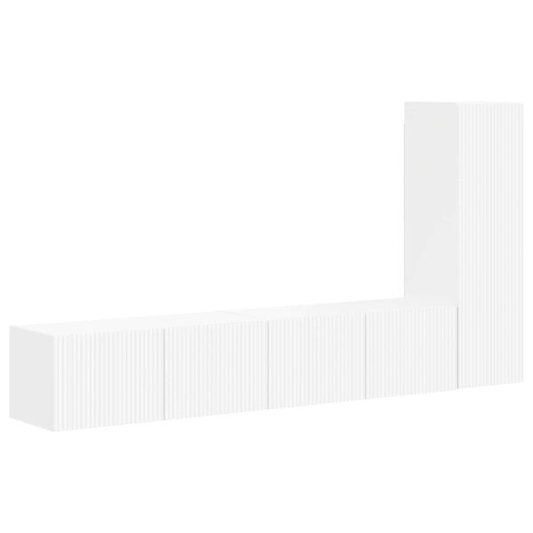 vidaXL Ensemble meuble TV Montage mural 2 pcs Blanc Bois d'ing&eacute;nierie