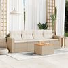 vidaXL Salon de jardin avec coussins 5 pcs beige r&eacute;sine tress&eacute;e