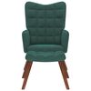 vidaXL Fauteuil relax avec tabouret en velours vert fonc&eacute;