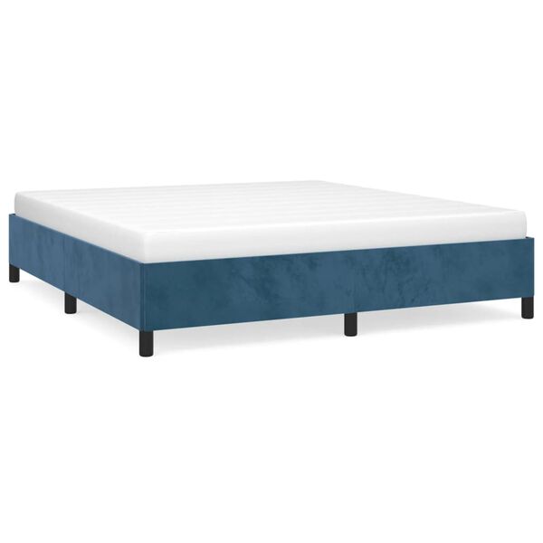 vidaXL Cadre de lit sans matelas bleu fonc&eacute; 180x200 cm velours