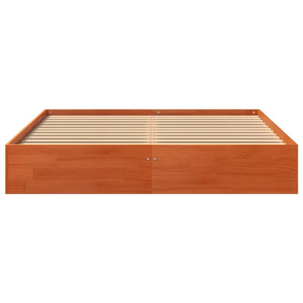 vidaXL Cadre de lit sans matelas cire marron 120x200cm bois pin massif