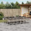 vidaXL Ensemble &agrave; manger de jardin et coussins 13 pcs gris clair rotin
