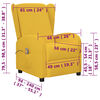 vidaXL Fauteuil de massage Jaune Tissu
