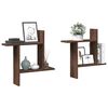 vidaXL &Eacute;tag&egrave;res murales 2pcs ch&ecirc;ne marron 50x12x50cm bois d'ing&eacute;nierie