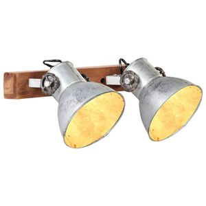 vidaXL Lampe murale industrielle Argent&eacute; 45x25 cm E27