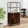 vidaXL Buffet haut chêne fumé 68x35x139 cm bois d'ingénierie métal