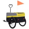 vidaXL Remorque de vélo pour chiens XXL 2 en 1 chariot Jaune gris noir