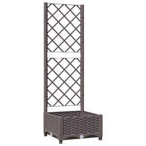 vidaXL Jardini&egrave;re avec treillis Marron 40x40x121,5 cm PP