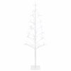vidaXL Sapin de No&euml;l lumineux LED Blanc 18 x 18 x 120 cm Acier 140 LED