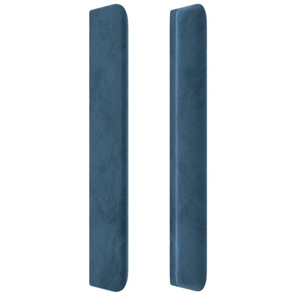 vidaXL T&ecirc;te de lit avec oreilles Bleu fonc&eacute; 147x16x118/128 cm Velours