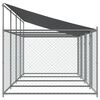 vidaXL Cage pour chien avec toit et portes gris 8x2x2m acier galvanisé
