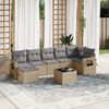vidaXL Salon de jardin avec coussins 8 pcs beige résine tressée