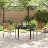 vidaXL Chaises empilables de jardin 2 pcs Marron et gris