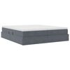 vidaXL Lit avec rangement et matelas Gris fonc&eacute; 180 x 200 cm Velours