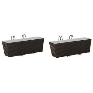 vidaXL Garde-Corps 2 pc Noir 50 x 17 x 17 cm m&eacute;tal