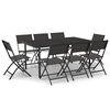 vidaXL Mobilier de salle &agrave; manger d'ext&eacute;rieur 9 pcs Acier