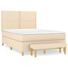 vidaXL Sommier &agrave; lattes de lit avec matelas Cr&egrave;me 140x190 cm Tissu