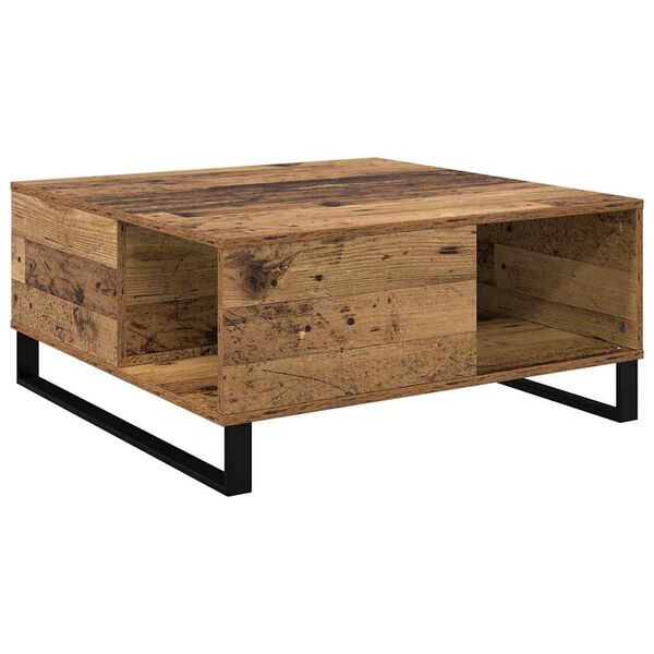 vidaXL Table basse Bois Ancien 80 x 80 x 36,5 cm Bois d'ing&eacute;nierie
