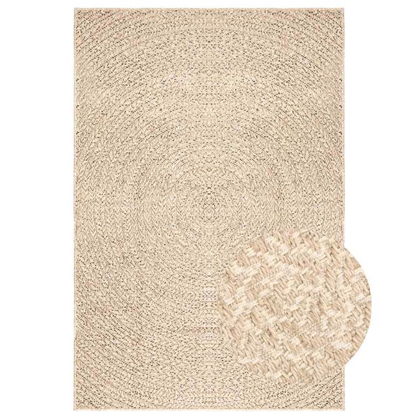 vidaXL Tapis ZIZUR beige 160x230 cm aspect de jute int&eacute;rieur ext&eacute;rieur