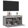 vidaXL Meuble TV mural avec lumières LED sonoma gris 80x30x40 cm