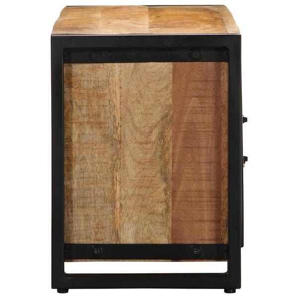 vidaXL Meuble TV 100x30x40 cm bois massif de manguier brut