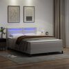 vidaXL Lit &agrave; ressorts avec matelas Blanc 160 x 200 cm Simili cuir