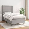 vidaXL Sommier &agrave; lattes de lit avec matelas Gris clair 90x200 cm Tissu