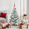 vidaXL Sapin de No&euml;l artificiel avec 150 LED Blanc 120 cm PE et PVC